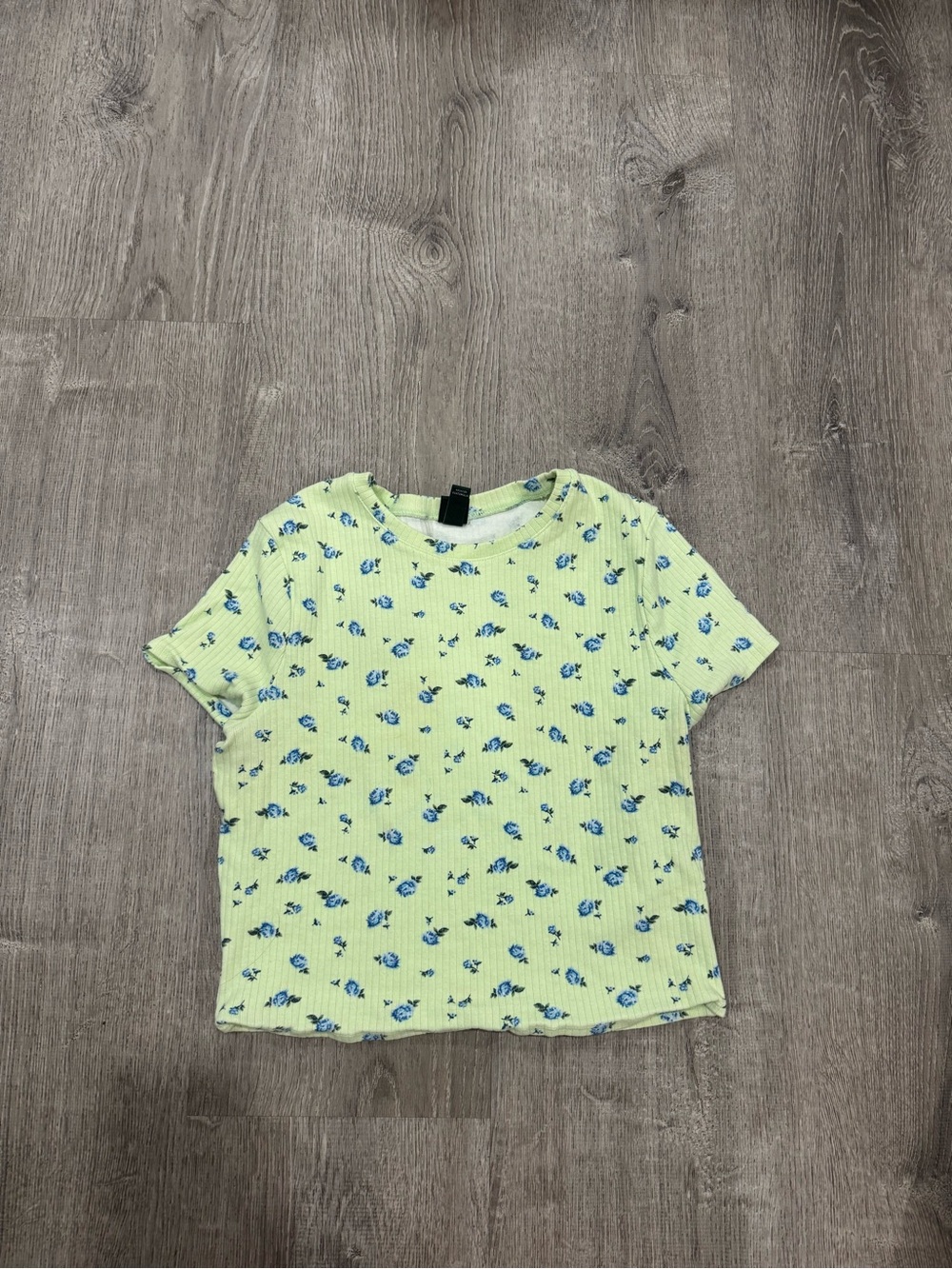 Light Green Floral Baby Tee